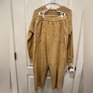 Free People Marled Mustard Knit Sweater Set